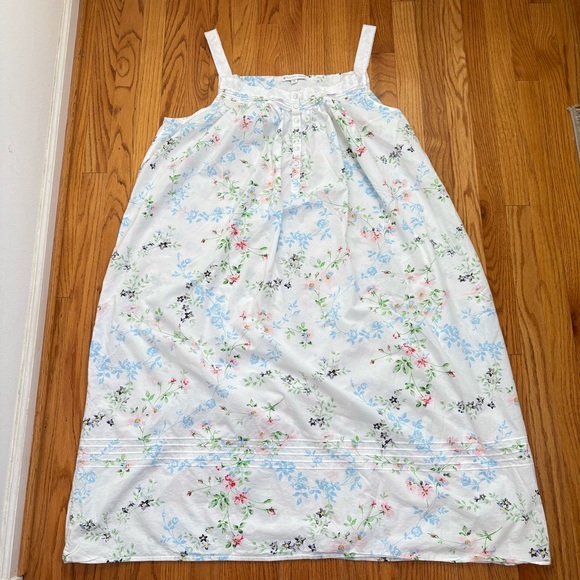 EILEEN WEST Floral Sleeveless 100% Cotton Nightgown Prairie Cottage 3X - Picture 3 of 16